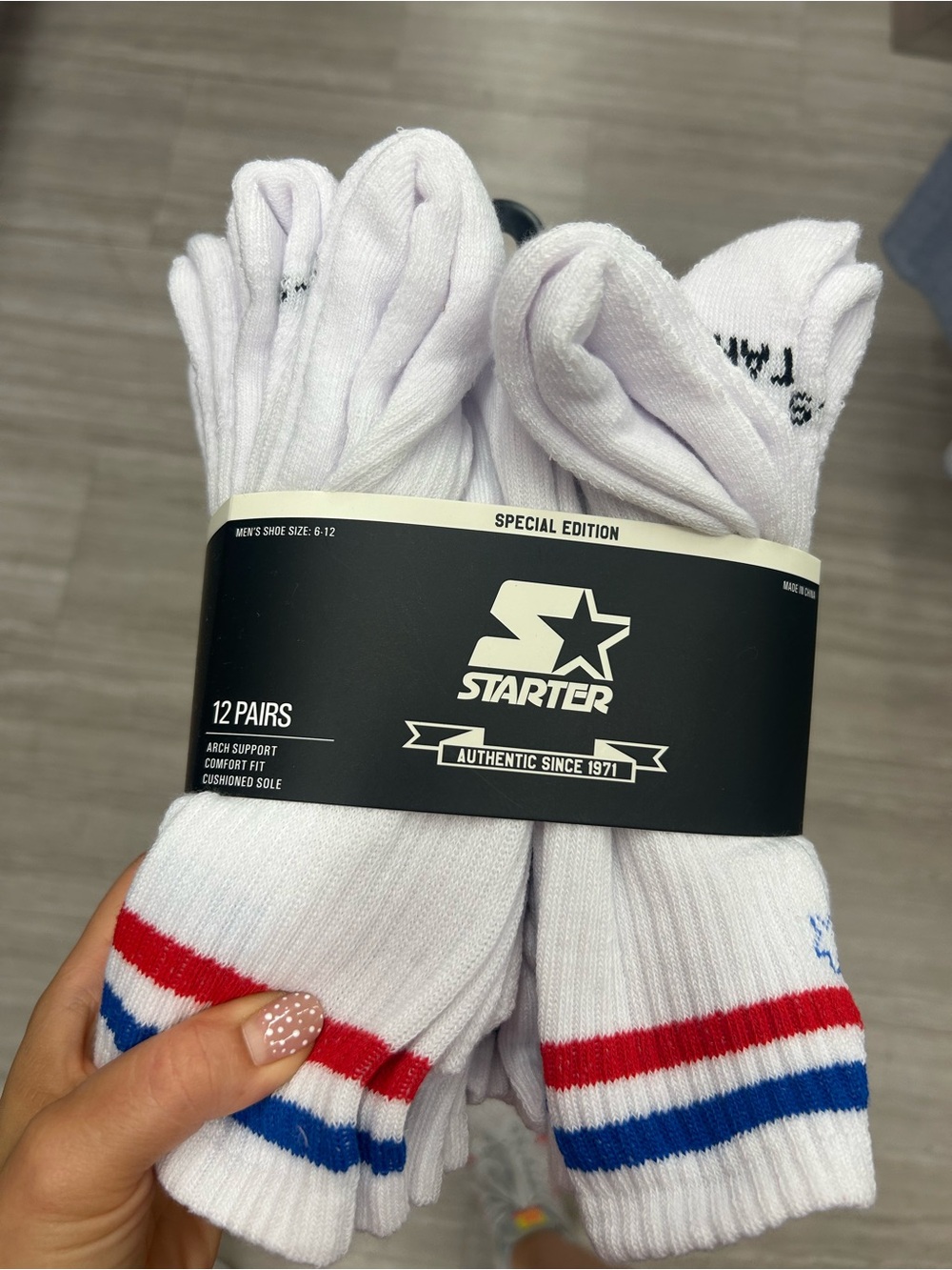 STARTER men’s Crew Athletic Socks 12 Pairs